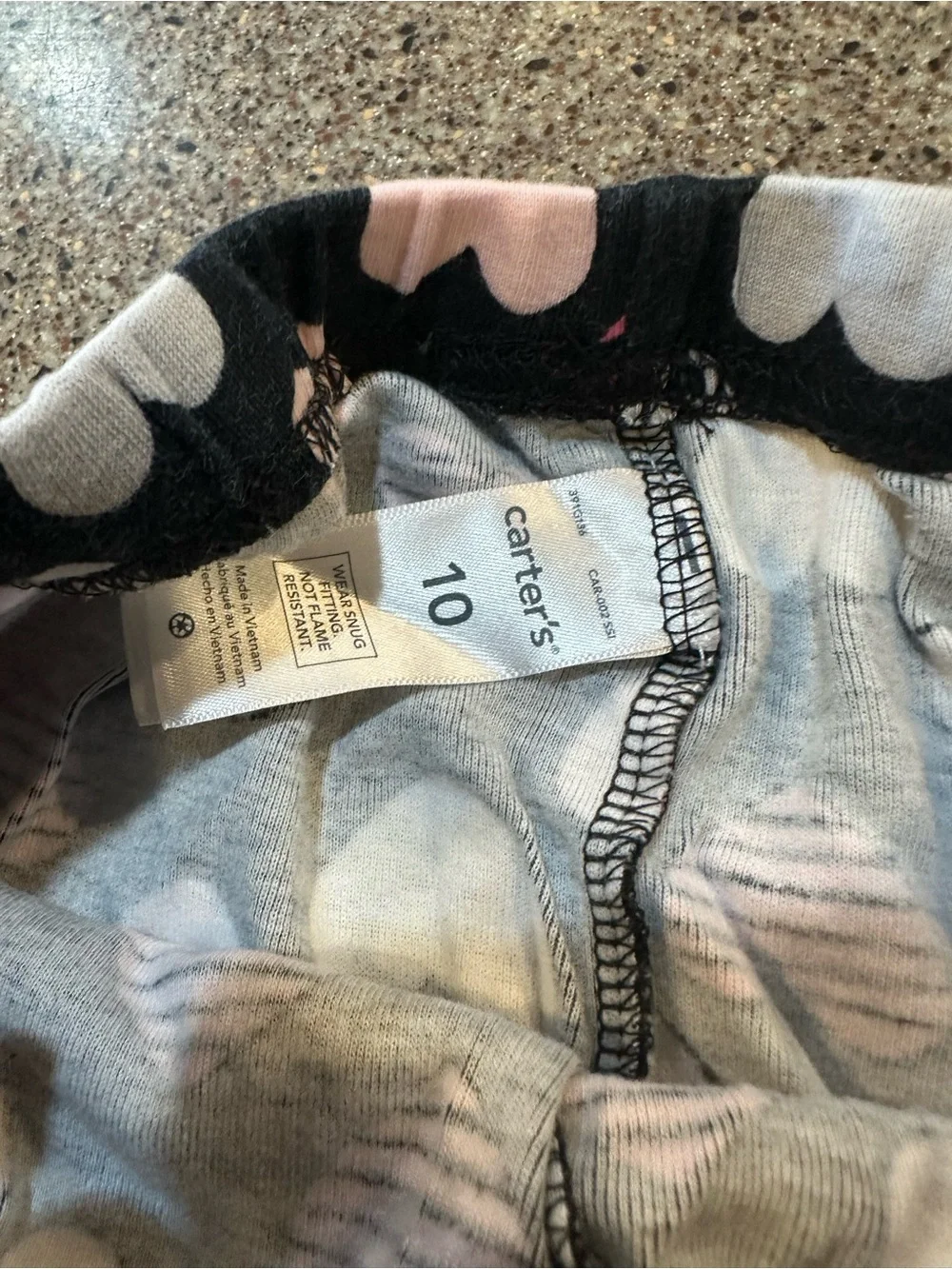 Kids Heart Print Pajama Pants - Black with Pink & Cream Hearts